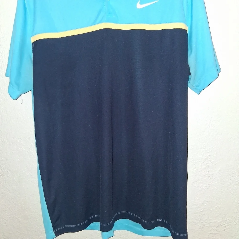 Nike Dri-Fit Standard Fit Golf Shirt Blue Navy L